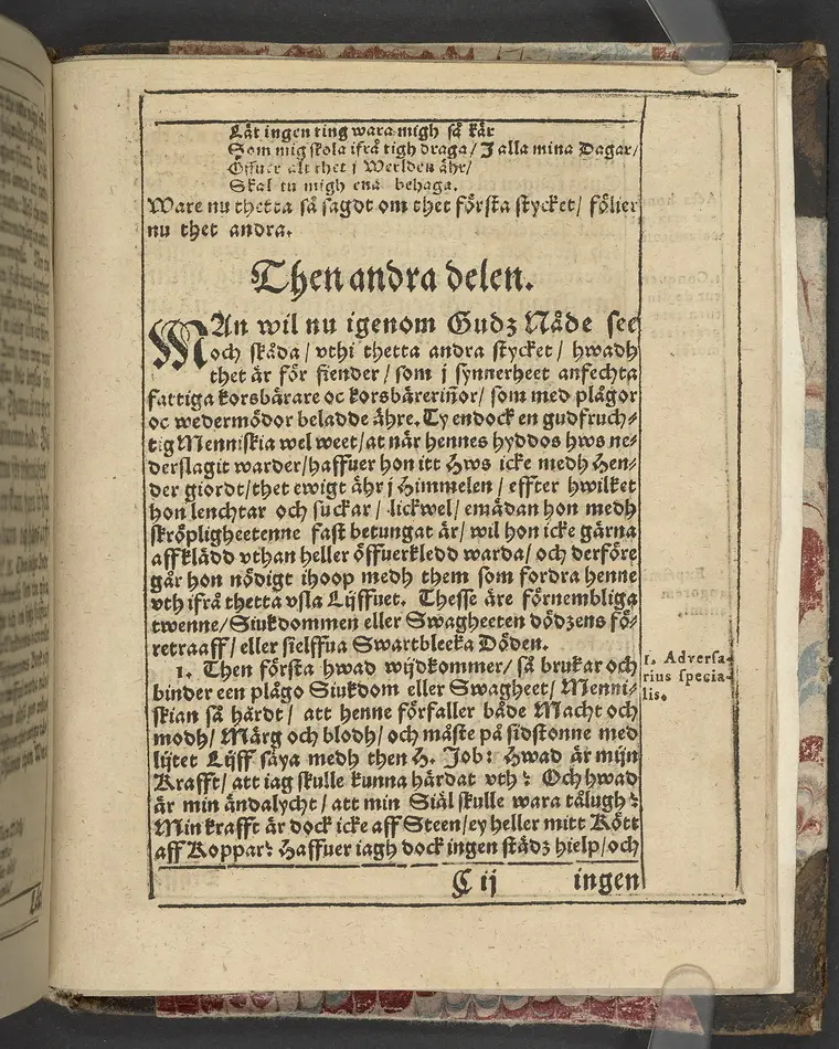Een christelig lijkpredikning om the andelige fiender, med hwilka alla gudfruchtiga menniskior strijda måste ... Hwilken tå ... frw Maria Eliszabeth, Sweriges ... konunga dotter ... fördes til sin hwilokammar i Linckep[~]ing. Hållin är på thet fursteliga hwset Bråborg, then 18. januarij, åhr 1619. Aff Petro Jonæ Biugg ... Tryckt i Stockholm aff Oluff Oluffson. Anno 1620.