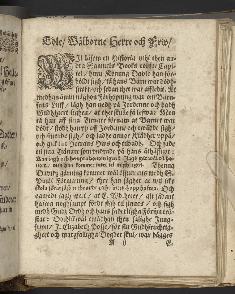 Lijkpredikning öfwer... I. Elisabeth Posse... begraffven, och vthi sin förfäders grifft nedhersatt i Daalby soknekyrkia then 28. augusti, åhr 1639. Hållen... af Olavo Laurelio... Tryckt i Upsala hoos Eskil Matzson.