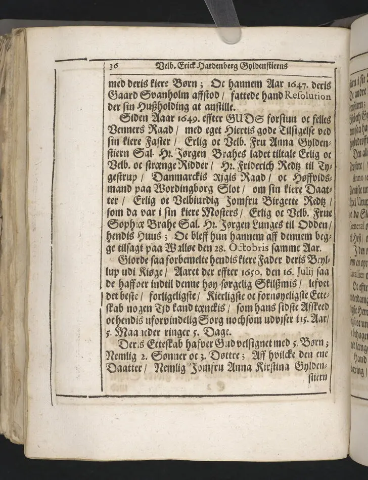 Guds börns stora bitterhed i denne jordiske fred... Da den erlig oc velbiurdig mand, Erick Hardenberg Gyldenstiern. Herre til Svanholm oc Karssholm... udi vor Frue Kircke udi Ydsted bleff bestädiget den 23 Januarij anno 1666. Oc forklaret aff Hans Hanssøn Resener... Tryckt i Malmø, aff Vitus Haberegger, aar 1667.