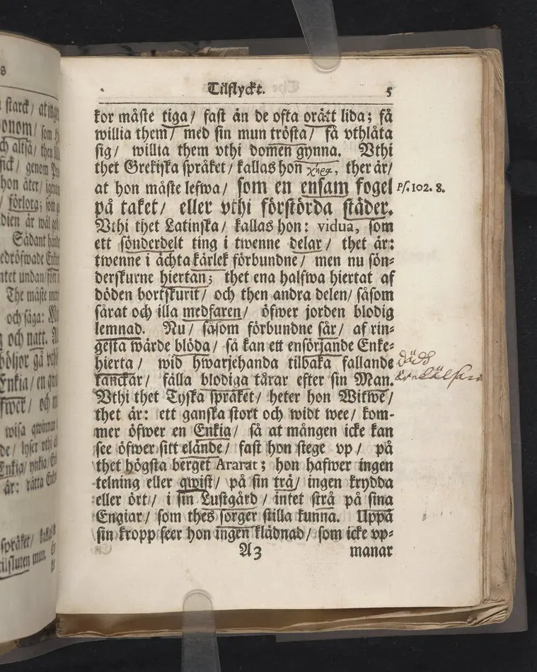 Asylum christianorum, eller The christnas tilflycht, betrachtat uti en enfaldig och gudelig lijk-predikan, i anledning af psalmen Davids 27. v. 5. öfwer hans kongl. may:tz wår allernådigste konungs tro-tienare ... nu hos Gud ewinnerligen salige, hr. Edvard Ehrensteen ... uti många höga personers, samt en ansenlig församlings närwaro, hållen i Öster Åkers kyrckia, den 29 jan. 1712. Af Gustaf Hallman ... Stockholm, hos Joh. Henr. Werner, kongl. may:tz och Upsala acad. boktr. 1713.