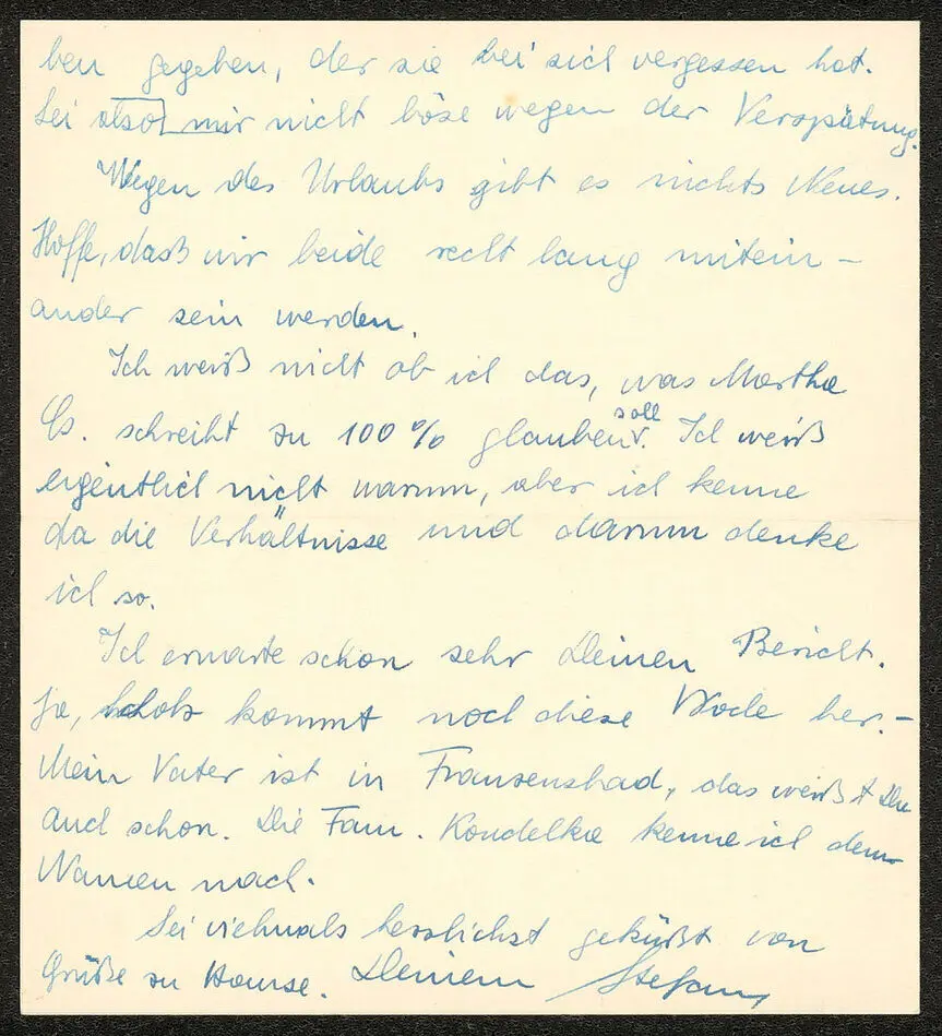 Brev från Stefan Böhm till Martha Böhm 1935-08-13