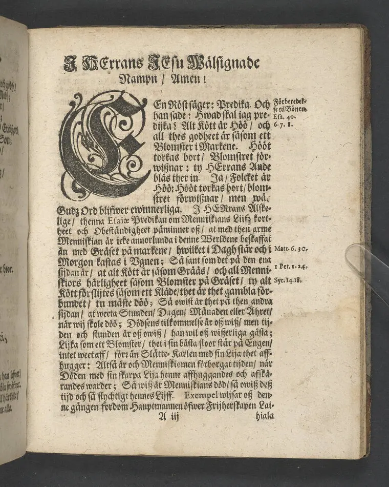 I.N.J. Status denatorum, the afsomnade dödas tilstånd, uthi een chtisteligh lijkpredijkningh,, öfwer ... herr Niels Erickzson Bergudd, fordom hauptmann öfwer ... hwilken i herranom afsomnade uti Malar sochn på sin egen swärd i Solfmo den 3. maij anno 1680 ... framstält ... aff Olavi Magni Arenio .