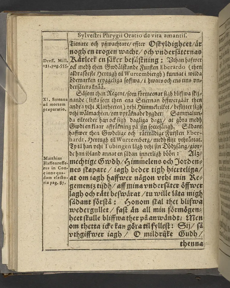 Agon regius, konglige Majesteetz till Swerige etc. H. Johans III... dödzkamp... Anteknat förste gången... på latiniskt språk... Dn. Jona Petri Nericio... Men nu... besmyckiat... medh Threnodia dramatica och... Drotningz Gunilæ epithaphijs... ich en... oration om... konungens... leffwerne... authore, Sylvestro Johan. Phrygio... Holmiæ A.C. 1620.