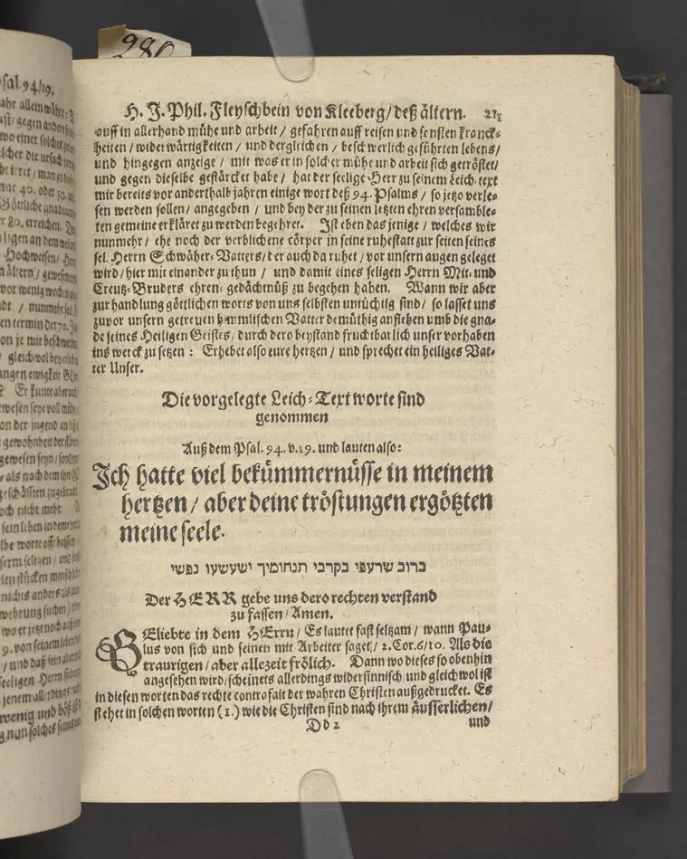 Likpredikan över Johann Philipp Fleyschbein von Kleeberg d.ä.