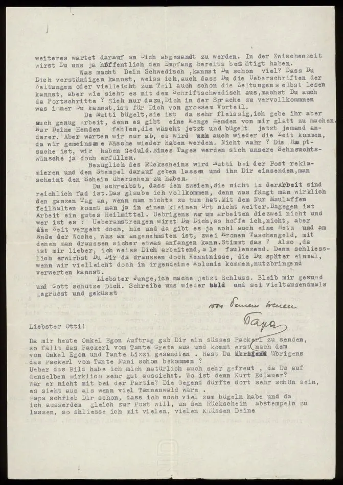 Brev från Elise och Josef Ullmann 1939-05-10