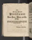 The sanne Christnas och Guds Barnas rätta Öfwerlåtenhet til at i rätta Trone på Gud och Kiärlek til Gud öfwerlembna sig Gudi. Föreställt uti en Christelig Lijk-Predikan öfwer then i Lifstiden Hög-Ehreborna, Gud, och Dygd-älskande Fruen Probstinnan Nu i Herranom Saliga Christina Livonia, Som efter en Christelig och berömlig förd Wandel Saligen afsomnade i Stockholm den 25. Novembr. Åhr 1729. Och I en hederwärd Församblings närwaru uti Ferentuna Kyrckia på Swartsiö-Landet begrofs den 25. Januarii Åhr 1730. Af Hermann Schröder. Pastor ad Cathar. Holm. Design. Episcop. Calmar. Stockholm, tryckt hos Benjamin Gottlieb Schneider.