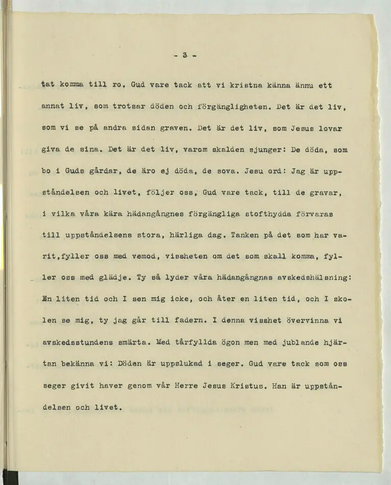 Tal vid Greve Walther von Hallwyls begravning i Tyska St. Gertrudskyrkan av kyrkoherde Dr. G. Sterzel