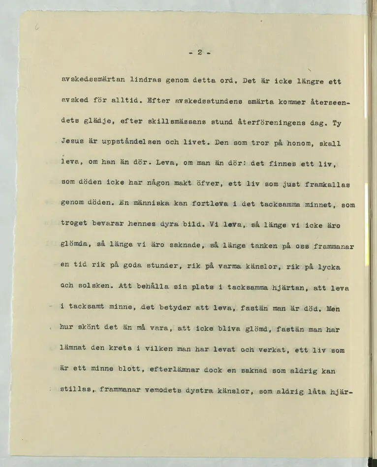 Tal vid Greve Walther von Hallwyls begravning i Tyska St. Gertrudskyrkan av kyrkoherde Dr. G. Sterzel