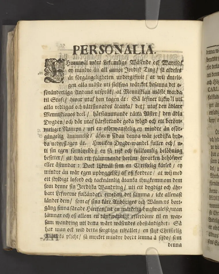 Gloriatio christiana, det är, en christelig berömelse af ett godt samwet. Hwilken den helige apostelen hafwer föreskrifwit; fordom kongl. may:ts tro-tienare ock Norkiöpings stads politie-borgmästare ... Carl Johansson altid älskat; och wid des jorde-färd uti en folckrijk församling den 23 febr. år 1708. allom christnom til efterdöme lemnat Petrus Asp ... Stockholm, tryckt, uti kongl. boktryckerie hos Joh. H. Werner, 1709.