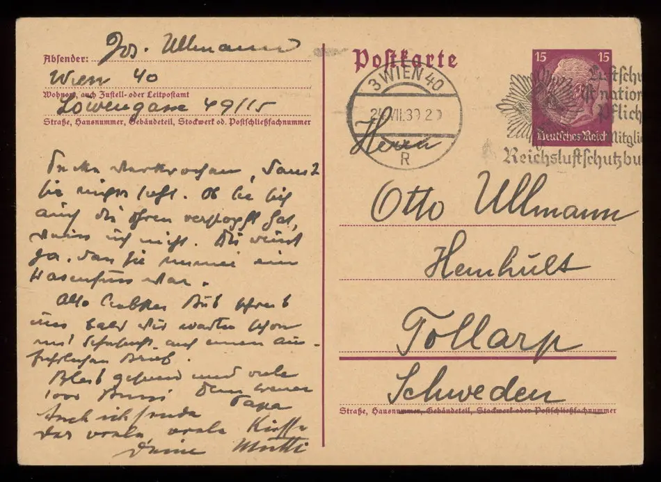 Brev från Elise och Josef Ullmann 1939-07-24