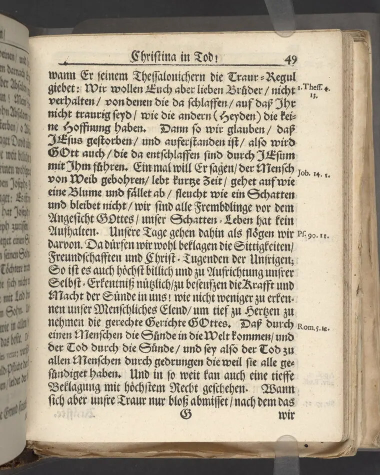 Christina in Leben/ Christina in Tod! Das ist Frühe doch lieb-volle Segen-Letze/ trauer-benehmende Trost-Letz/ und hoffnungs-volle Glaubens-Letze/ der weyland wohl-ehrbarn und gross-ehren tugendreichen Frauen Fr. Christina Grönin, gebornen Scharen-Bergin, desz wohl-ehren-vesten, grosz-achtbaren auch wohl-fürnehmen Herren Werner Gröns/ vornehmen Kauf-und Handels-Herren in hiesiger Königl. Residenz-Stadt Stockholm Herz-geschätzen Ehe-Gattin/ als deren verblichener Leichnam den 8 Maj-Monats, laufenden 1698-sten Heil-Jahrs, in Maria Magdalena Kyrch bey so wohl hoher/ als sonst ungemeiner Versamlung/ zur sanfften Erden-Ruh gebracht wurde/ zu inniger Trost-fasung vorgestellet von Johann Jacob Leibniz/ der h. Schrifft D. der löbl. Teutsschen Gemeine Past. und Consist. Assess. Stockholm/ Gedrucht bey Henrich Keysern/ J.K.Maejest: und der Acad. in Ups. Buchdrucker