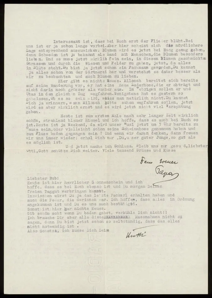Brev från Elise och Josef Ullmann 1939-06-03