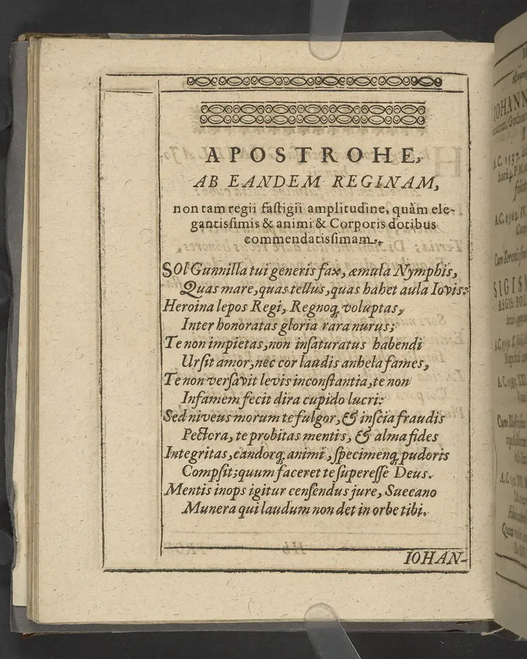Agon regius, konglige Majesteetz till Swerige etc. H. Johans III... dödzkamp... Anteknat förste gången... på latiniskt språk... Dn. Jona Petri Nericio... Men nu... besmyckiat... medh Threnodia dramatica och... Drotningz Gunilæ epithaphijs... ich en... oration om... konungens... leffwerne... authore, Sylvestro Johan. Phrygio... Holmiæ A.C. 1620.
