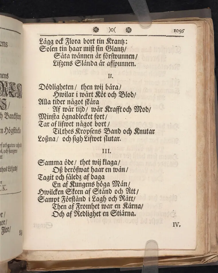 EEn rättsinnig Christens lijfs och döds ähre-minne/ Tå/ för thetta/ hans Kongl. May:tz tromans/ och högtberömlig lagmans öfwer hertigdöm: Skåne och Blekingen/ Then högwälborne baronens Hr. Lars Erensteens döda lekamen/ uthi många höga och förnäma personers närwaro/ medh wanlige kyrckio ceremonier, i jorden/ uthi S. Jacobs kyrckia i Stockholm/ nedersattes/ och samma högtansenliga begrafningz-act, medh wederbörlig åminnelse/ sedermera wid Kongl. Carolinska Academien, blef wördat/ I skyldigst och redobognast ihågkommelse/ Wälment i hast framstält/ och utdelt widh Parentation af en/ ibland/ Högwälborne Sal. Baronens och Lagmans/ i des lifstid/ trogna och redeliga wördare I. Lund.