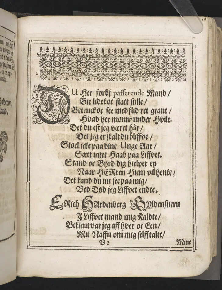 Guds börns stora bitterhed i denne jordiske fred... Da den erlig oc velbiurdig mand, Erick Hardenberg Gyldenstiern. Herre til Svanholm oc Karssholm... udi vor Frue Kircke udi Ydsted bleff bestädiget den 23 Januarij anno 1666. Oc forklaret aff Hans Hanssøn Resener... Tryckt i Malmø, aff Vitus Haberegger, aar 1667.