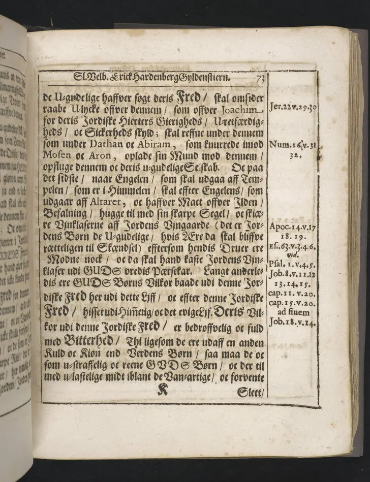Guds börns stora bitterhed i denne jordiske fred... Da den erlig oc velbiurdig mand, Erick Hardenberg Gyldenstiern. Herre til Svanholm oc Karssholm... udi vor Frue Kircke udi Ydsted bleff bestädiget den 23 Januarij anno 1666. Oc forklaret aff Hans Hanssøn Resener... Tryckt i Malmø, aff Vitus Haberegger, aar 1667.