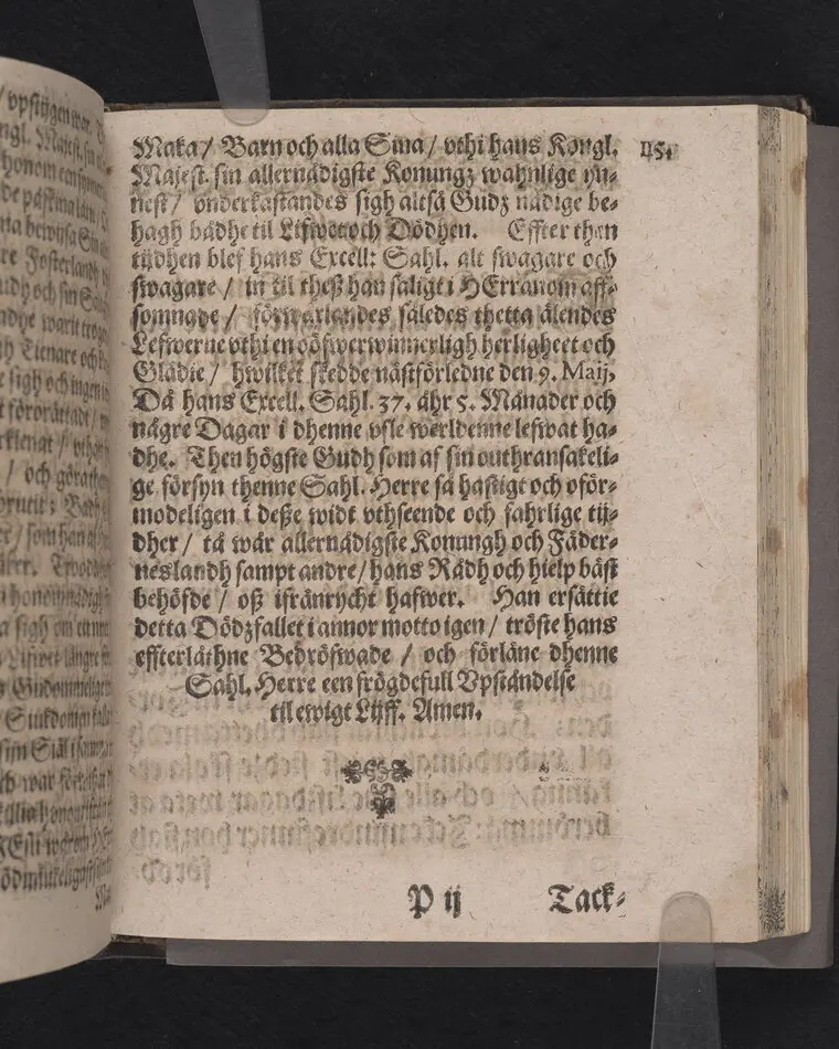 Corona sapientiæ, thet är wijsshetennes krona, medh een kort förklaring ... förfärdigat och vthi ... Christer Bondes ... begraffning ... framstelt aff Zachario L. Klingio ... Stockholm, tryckt hoos Ignatium Meurer ... anno MDCLXIII.