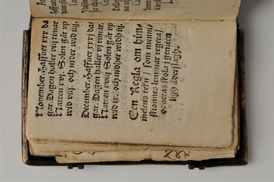 Bönbok, titel: "Någhra gudeligha böner utdragna aff then helga scrifft", tryckt hos Amund Laurentzon, Stockholm 1559.