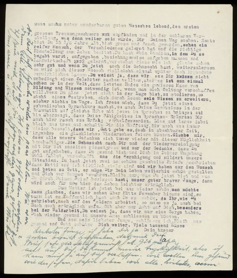 Brev från Elise och Josef Ullmann 1940-11-18