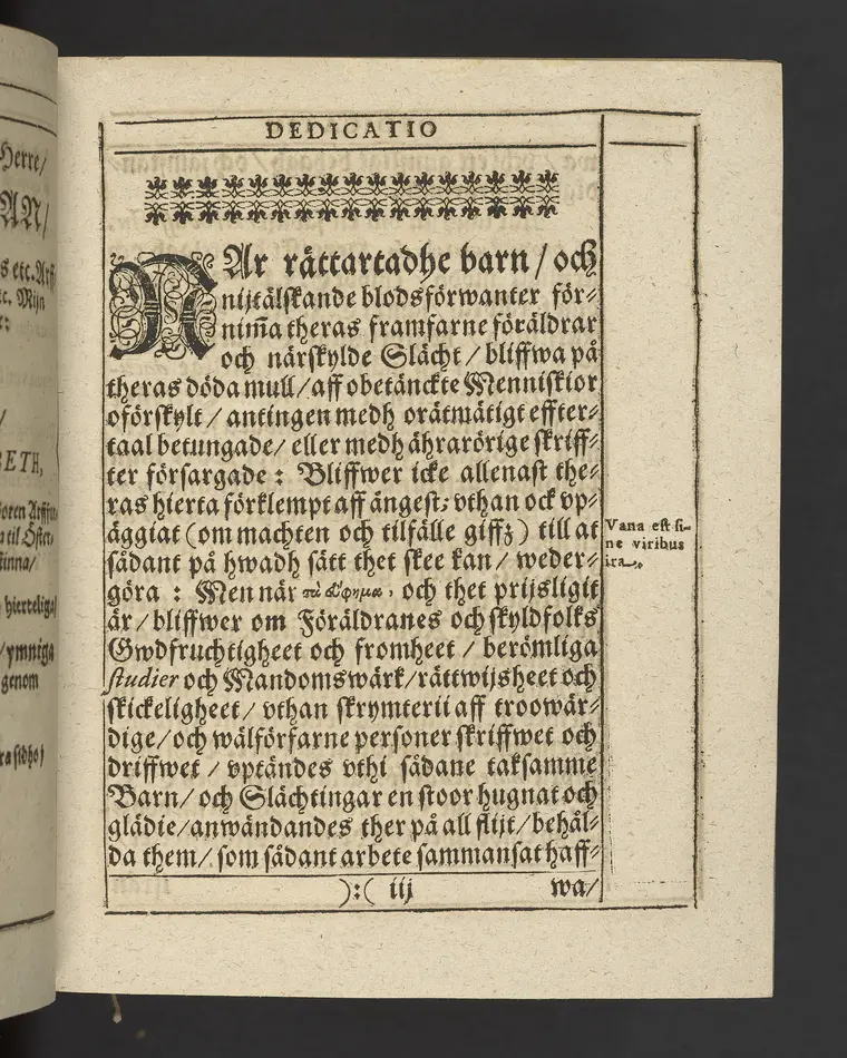 Agon regius, konglige Majesteetz till Swerige etc. H. Johans III... dödzkamp... Anteknat förste gången... på latiniskt språk... Dn. Jona Petri Nericio... Men nu... besmyckiat... medh Threnodia dramatica och... Drotningz Gunilæ epithaphijs... ich en... oration om... konungens... leffwerne... authore, Sylvestro Johan. Phrygio... Holmiæ A.C. 1620.