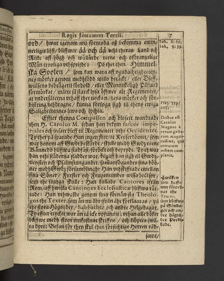 Agon regius, konglige Majesteetz till Swerige etc. H. Johans III... dödzkamp... Anteknat förste gången... på latiniskt språk... Dn. Jona Petri Nericio... Men nu... besmyckiat... medh Threnodia dramatica och... Drotningz Gunilæ epithaphijs... ich en... oration om... konungens... leffwerne... authore, Sylvestro Johan. Phrygio... Holmiæ A.C. 1620.