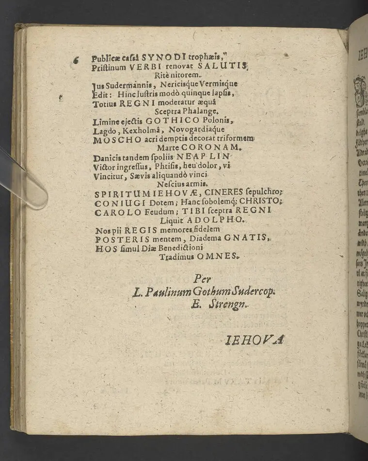Symbolum Carolinum... Her Carls thens IX.des... symbolum, Iehova solatium meum, Gudh min tröst: Vthi then höghborne furstinnes... E. Sophies... begraffning i Strängnäs domkyrkio, then 22. Aprilis, anno 1612... Framstält vtaff M. Laurentio Paulino Gotho... Tryckt i Stockholm, af Ignatio Meurer, åhr 1613.