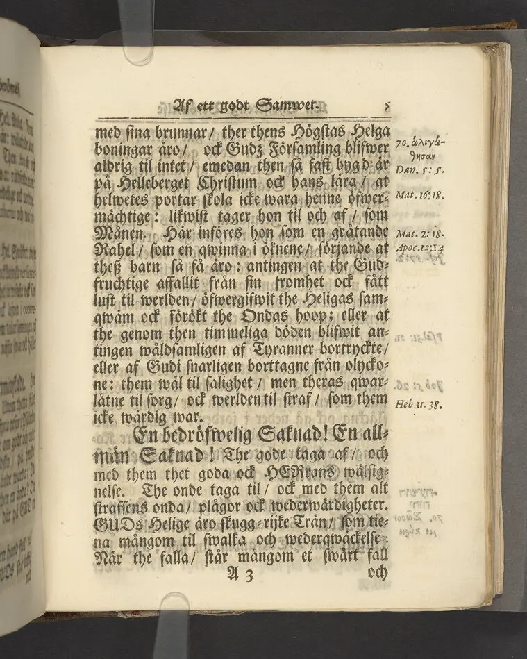 Gloriatio christiana, det är, en christelig berömelse af ett godt samwet. Hwilken den helige apostelen hafwer föreskrifwit; fordom kongl. may:ts tro-tienare ock Norkiöpings stads politie-borgmästare ... Carl Johansson altid älskat; och wid des jorde-färd uti en folckrijk församling den 23 febr. år 1708. allom christnom til efterdöme lemnat Petrus Asp ... Stockholm, tryckt, uti kongl. boktryckerie hos Joh. H. Werner, 1709.