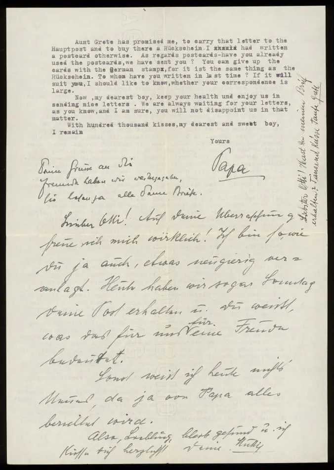 Brev från Elise Ullmann, Josef Ullmann och Grete Kollmann 1939-02-19