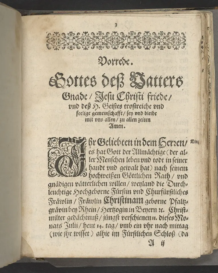 Christliche Leichpredigt Bey der Begräbnusz, weylandt der Durchleuchtigen Hochgebornen Fürstin vnd Churfürstlichen Fräwlein ... Christinae, Geborner Pfaltzgrävin bey Rhein ... gedächtnusz. Welche Sontags den 11. Julij Anno 1619 ... im 47. Jahr, Ihres alters ... im F. Schlosz zu Zweybrücken ... entschlaffen, vnd folgenden 25. Julij ejusdem anni, in der Pfarkirchen daselbst ... ist zur Erden bestattet worden. Gehalten Durch Bartholomaeum Hexamerum Diener am wort Gottes daselbst. Gedruckt in der Churfürstlichen Stadt Heydelberg, bey David Albin.