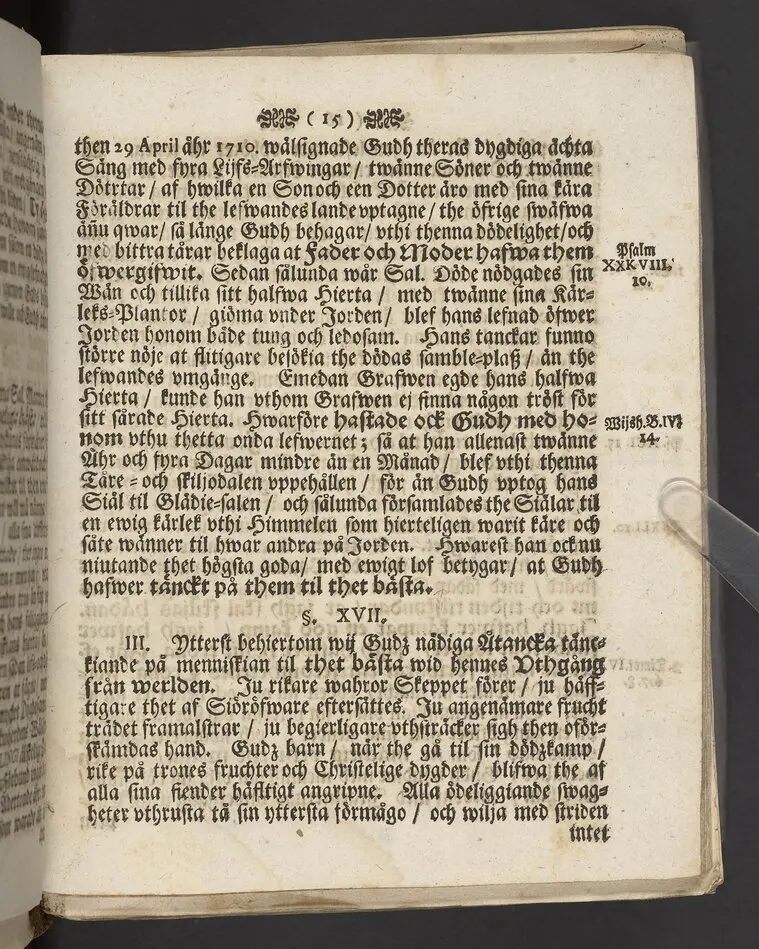 Gudz nådige åtancka, wara menniskians bästa; tå fordom kongl hof-stall-bookhållaren ... nu salige Andreas Åhman, vthi St. Jacobs kyrkio then 27 maij åhr 1712 sorgprydeligen begrafdes: wid griftebrädden cristeligen eftertänckt af ... Johan Possieth. Stockholm, tryckt hoos auditeuren Aron Holm.