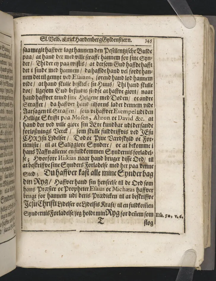 Guds börns stora bitterhed i denne jordiske fred... Da den erlig oc velbiurdig mand, Erick Hardenberg Gyldenstiern. Herre til Svanholm oc Karssholm... udi vor Frue Kircke udi Ydsted bleff bestädiget den 23 Januarij anno 1666. Oc forklaret aff Hans Hanssøn Resener... Tryckt i Malmø, aff Vitus Haberegger, aar 1667.