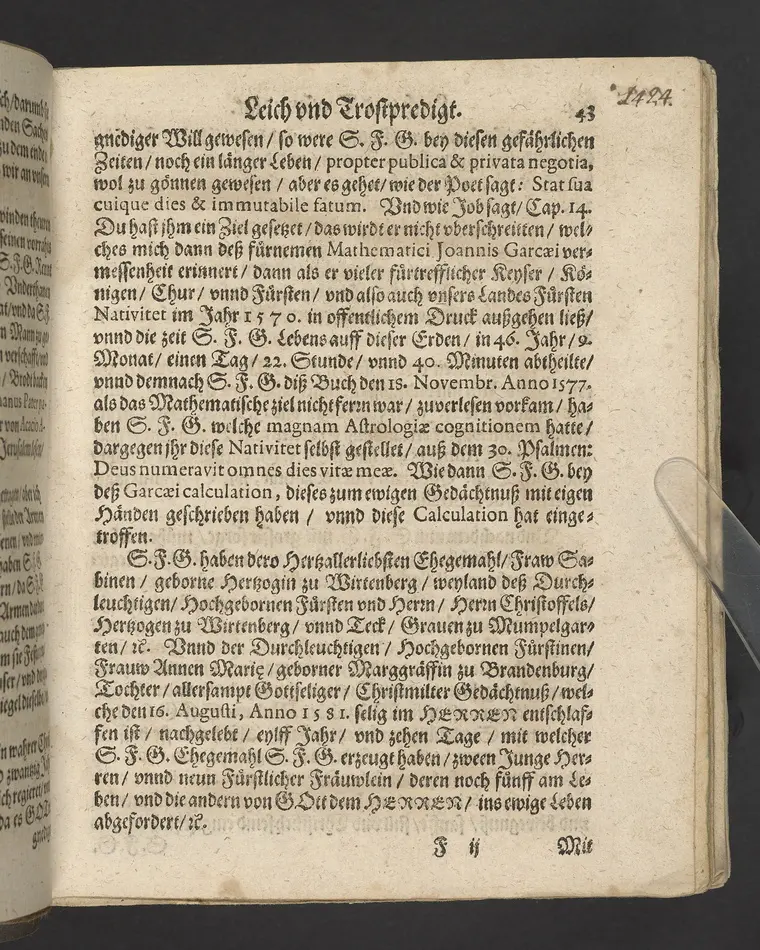 Ein Klagrede, über dem seligen und christlichen Abschied ... desz ... Herrn Wilhelens, Landgraffen zu Hessen, Graffen zu Catzenelnbogen ... anno 1592 ... Gehalten den 10. septembris in der Newenstatt zu Cassel, durch Johannem Strackium ... Gedruckt zu Marpurg, durch Paulum Egenolff, im Jahr, MDXCIII.