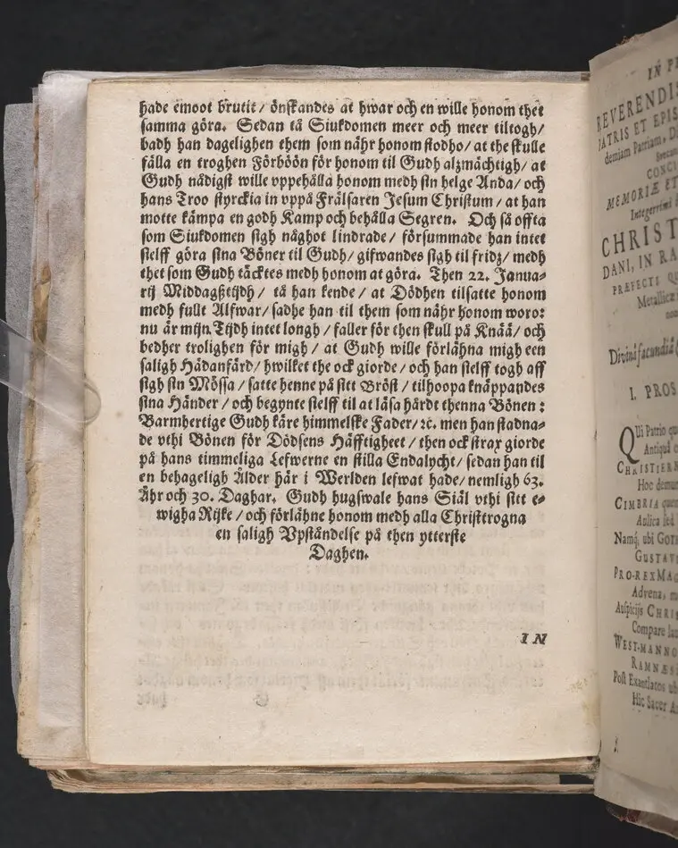 Een christeligh lijkpredikan, öfwer ... Christiern Måns-son, hwars salighe lekamen ... bleff begrafwen ... i Ramnäsz kyrckio, åhr 1659. then 18 febr. Hållen aff doct. Olavo Laurelio ... Tryckt vthi Wästerås aff Euchario Lauringer, åhr 1659.