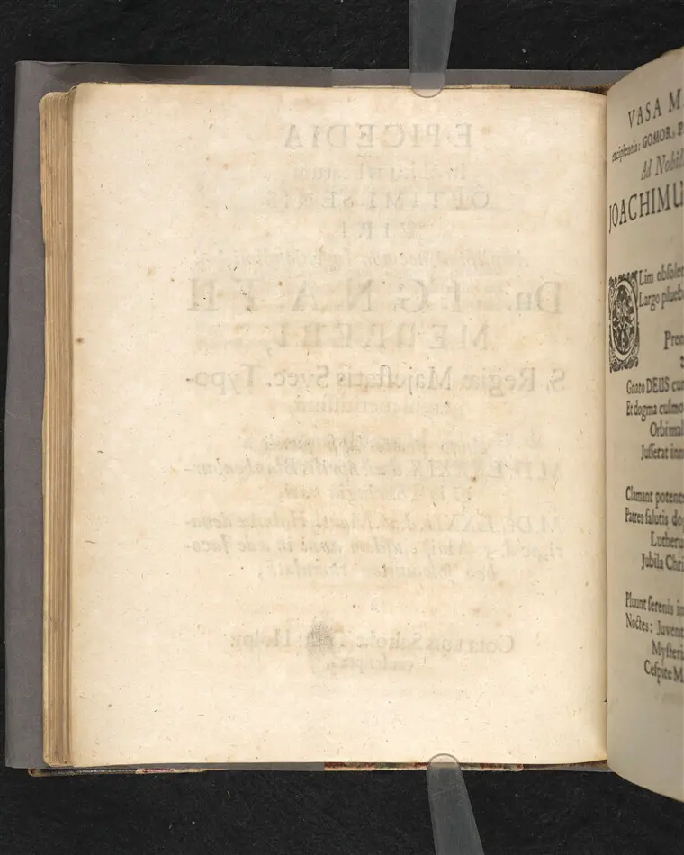 Epicedia in obitum ... Dn. Ignatii Meureri ... MDCLXXII d. 26 martij Holmiæ denati, ac d. 3 maij ejusdem anni in æde Jacobea Solemniter tumulati, â collegis scholæ teut: Holm: conscripta.